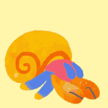 hermit crab tired hermit crab fatigued exhausted pikaole