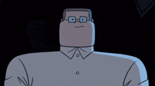 a cartoon character is giving a thumbs up in a dark room
