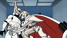 a cartoon of general grievous and a stormtrooper