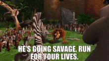 mort madagascar king julien going savage run for your lives