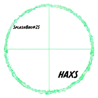 a green circle with the word haxs in the center