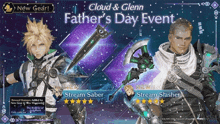 cloud and glenn father 's day event with stream saber and stream shasher