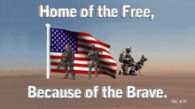 a poster that says " home of the free because of the brave " on it