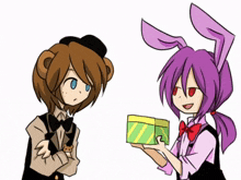 a cartoon drawing of a bear and a rabbit