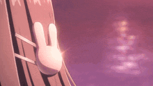 a close up of a girl 's hair with a bunny ear