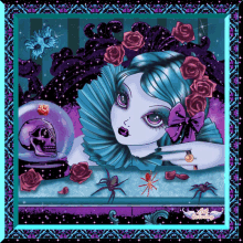 Skulls And Roses Sparkle GIF - Skulls And Roses Sparkle Flowers GIFs