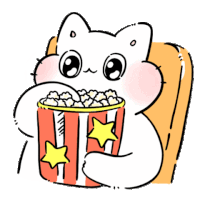 Watching Movies Popcorn Sticker - Watching Movies Popcorn Poping Corns Stickers