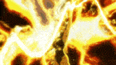 a woman in a black swimsuit is surrounded by fire and lightning
