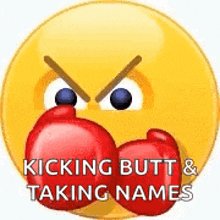 Kick Butt Smiley GIF - Kick Butt Smiley Emoji GIFs