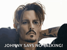 johnny depp says no talking on a poster