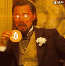 Leo Laughing Bitcoin GIF - Leo Laughing Bitcoin Laser Eyes GIFs