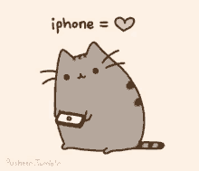 pusheen iphone love cat