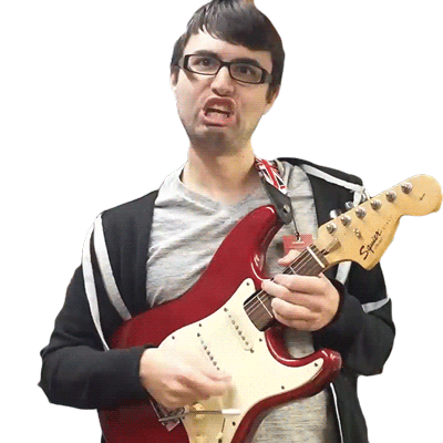 Pretend Playing A Guitar Steve Terreberry Sticker - Pretend Playing A Guitar Steve Terreberry Imaginary Guitar Electric Playing Stickers