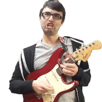 Pretend Playing A Guitar Steve Terreberry Sticker - Pretend Playing A Guitar Steve Terreberry Imaginary Guitar Electric Playing Stickers