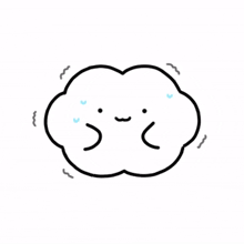 white cloud shy giggling cute sweating
