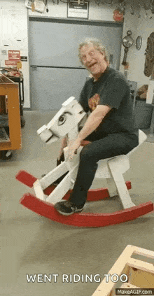 Old Man Lets Ride GIF - Old Man Lets Ride Rocking Horse GIFs
