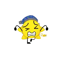 a cartoon drawing of a sun wearing a nightcap