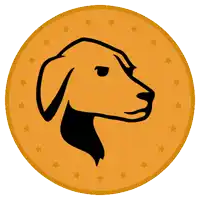 a drawing of a dog 's face with a star in the background