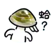 a cartoon drawing of a crab with a question mark on it .