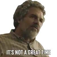 a man with a beard has the words it 's not a great time on his face