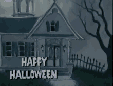 Happy Halloween Haunted House GIF - Happy Halloween Haunted House Lightening GIFs