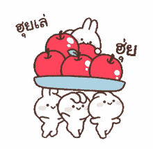 mimi cute animated bunny apples