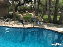 party swim jump pool water