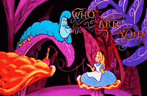 who are you caterpillar gif alice in wonderland