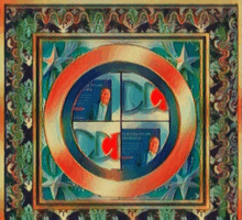a painting of a shield with a man 's face and the words " all & out driven leadership "