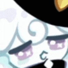 a close up of a cartoon character 's face with a hat and glasses .
