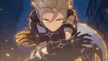 a character in a video game is holding a sword