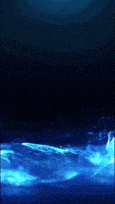 a blue lightning bolt strikes a body of water