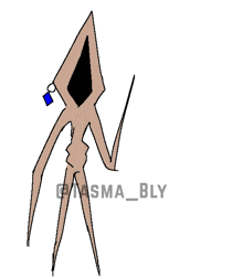 a drawing of a strange creature with the name plasma bly written on the bottom