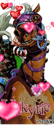 a picture of a horse that says i love you kyrie
