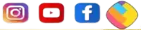 a row of social media icons including instagram , facebook , youtube and vimeo .