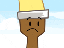 a cartoon drawing of a paint brush wearing a hat