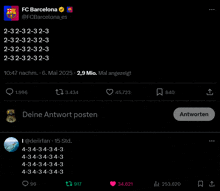a screenshot of fc barcelona 's twitter feed