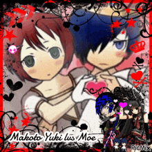 a picture of a boy and a girl with the name makoto yuki written on it