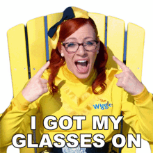 i got my glasses on emma wiggle the wiggles look at my glasses pointing