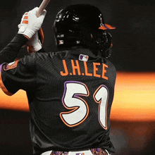 a baseball player named j.h. lee wears number 51