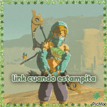 a picture of a video game character with the words link cuando estampina