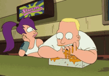Bender Is A Messy Eater - Messy GIF - Futurama Leela Eat GIFs