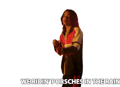 We Ridin Porsches In The Rain Riding Sticker - We Ridin Porsches In The Rain Riding Porsches Stickers