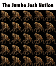 a poster that says the jumbo josh nation with a pattern of zombies