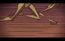 a cartoon drawing of a frog 's legs running