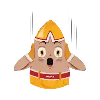 a cartoon character with hury on his belt
