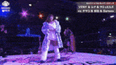 a woman in a white coat stands in a wrestling ring with a sign that says sendai enjo on it