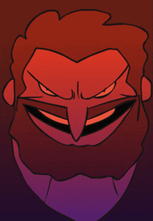 a cartoon drawing of a man with a beard and a large mouth