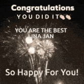 congratulations you did it you are the best lina jan and so happy for you