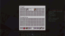 a screenshot of a minecraft game shows a chest and inventory